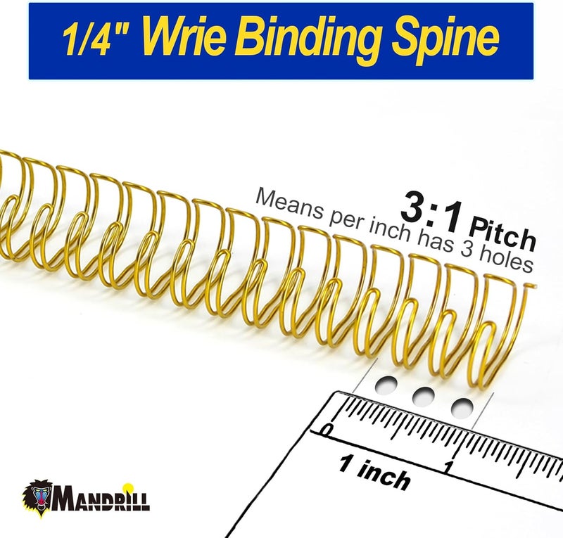 RAYSON WR3264M Wire Binding Spines, Multicolor, 3:1 Pitch Double Loop Binding Wires 1/4 Inch, 32-Loop Wire Ring Pack of 100 with Black, Gold, Blue, White, Silver - Image 3